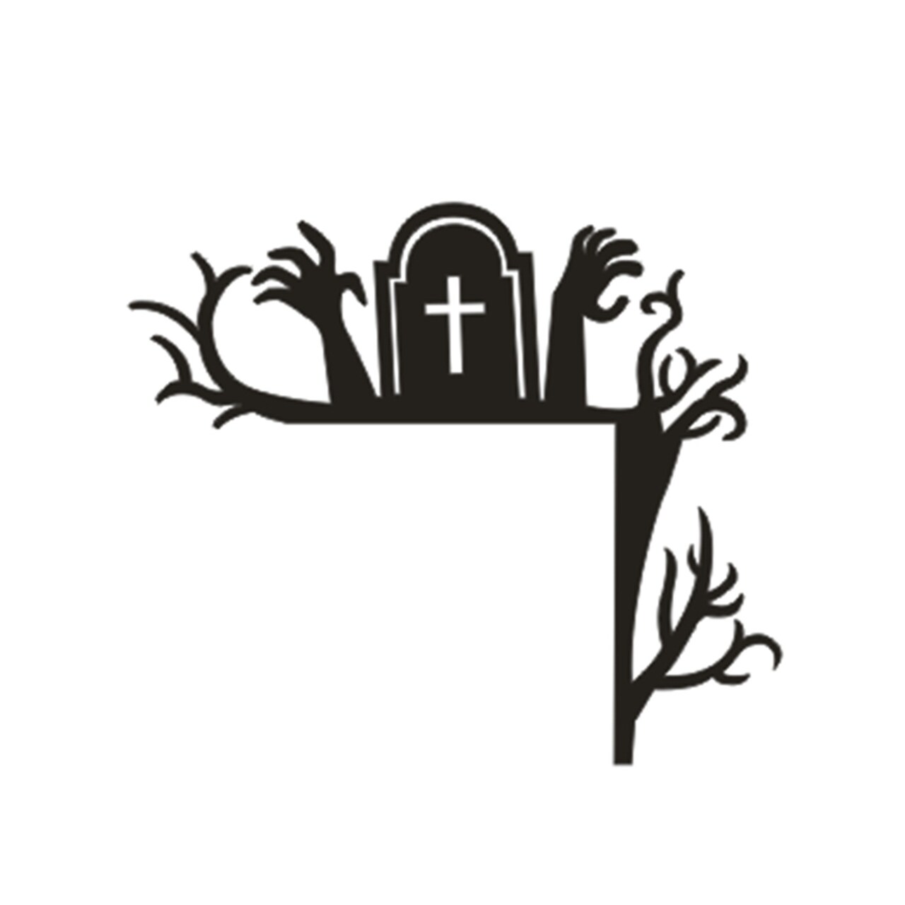 Halloween Door Frame Decor Wooden Ghost Pumpkin Spiderweb Bat Black Cat Silhouette Door Corner Sign Front Door Edge